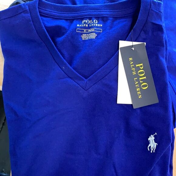 POLO RALPH LAUREN V-neck T-shirt In Heritage Royal Blue. NEW $49 - Picture 3 of 6
